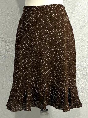 Villlager Flirt Skirt, Dark Brown with White Polka Dots, Size 10, Lined